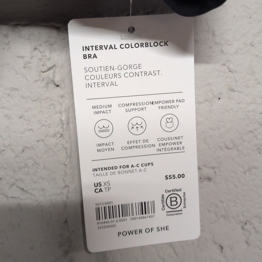 Athleta Interval Colorblock Bra A-C, Size XS, NWT - Picture 5 of 7